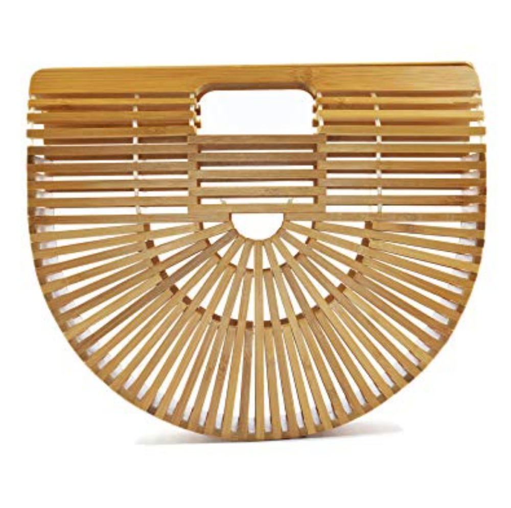 Half moon bamboo purse